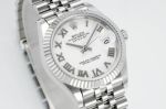 Rolex Datejust replica with black dial 316L Steel Mechanical Movement 31*12mm Women White Watch